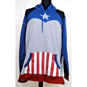Avengers Infinity War Her Universe Captain America Hoodie Navy Gray 3X